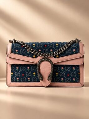 Authentic Gucci Dionysus Blooms GG Supreme Leather Shoulder Bag New